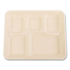 Bagasse Pfas-Free Food Tray, 5 Compartments, 8.26 x 0.98 x 10.9, Tan, Sugarcane, 500/Carton