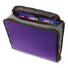 Large Capacity Zipper Binder, 3 Rings, 3" Capacity, 11 X 8.5, Purple