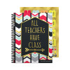 Teachers Planner, Weekly/Monthly, 7 Classes, Chevron Artwork, Multicolor Cover, 11 x 8.5 Sheets, 12-Month (July To June)