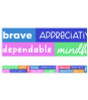Straight Borders, 12-Piece Set, Motivational: Positive Words, 3" x 3 Ft, Multicolor