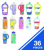 Assorted Colorful Cut-Outs, 36-Piece Set, We Stick Together: Cups + Water Bottles, 5.8" x 8", Multicolor