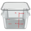 Squares Polycarbonate Food Storage Container, 6 Qt, 8.75 x 8.75 x 7.31, Clear, Plastic