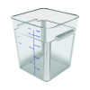 Squares Polycarbonate Food Storage Container, 6 Qt, 8.75 x 8.75 x 7.31, Clear, Plastic