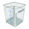 Squares Polycarbonate Food Storage Container, 18 Qt, 11 13 x 11.13 x 12.58, Clear, Plastic