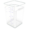Squares Polycarbonate Food Storage Container, 22 Qt, 11 13 x 11.13 x 15.72, Clear, Plastic