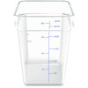 Squares Polycarbonate Food Storage Container, 22 Qt, 11 13 x 11.13 x 15.72, Clear, Plastic