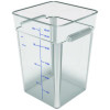 Squares Polycarbonate Food Storage Container, 22 Qt, 11 13 x 11.13 x 15.72, Clear, Plastic