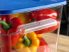 Squares Food Storage Container Lid, 11.38 x 11.38 x 0.63, Blue, Plastic