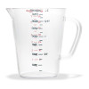 Commercial Measuring Cup, 0.5 Gal, Plastic, Clear