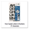 Press-On Vinyl Self-Adhesive Numbers And Uppercase Letters, 1.5" Tall, Black Characters, 37 Pieces