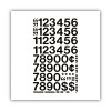 Press-On Vinyl Self-Adhesive Numbers, 1" Tall, Black Characters, 44/Pack