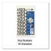 Press-On Vinyl Self-Adhesive Numbers, 1" Tall, Black Characters, 44/Pack