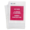 A4 Standard Weight Sheet Protectors, Medium-Duty, Side: 11-Hole Punched, Top Load 8.25 x 11.75 Insert, Clear Front, 50/Box