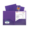 Two-Pocket Heavyweight Poly Portfolio Folder, Accommodates 11 x 8.5 Sheets, Purple, 25/Box