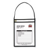 Stitched Shop Ticket Holders, 22" Hang Strap, Super Heavy-Duty, Top Load 9 x 12 Insert, Clear Front, Black Border, 15/Box