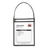 Stitched Shop Ticket Holders, 22" Hang Strap, Super Heavy-Duty, Top Load 9 x 12 Insert, Clear Front, Black Border, 15/Box