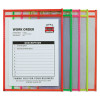 Neon Stitched Shop Ticket Holders, Super Heavy-Duty, Top Load 9 x 12 Insert, Clear Front, Assorted Neon Border Colors, 25/Box