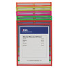 Neon Stitched Shop Ticket Holders, Super Heavy-Duty, Top Load 9 x 12 Insert, Clear Front, Assorted Neon Border Colors, 25/Box