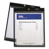 Stitched Shop Ticket Holders, Super Heavy-Duty, 11 x 14 Insert, Clear Front, Black Pressboard Back, Black Border, 25/Box