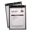 Stitched Shop Ticket Holders, Super Heavy-Duty, Top Load 11 x 14 Insert, Clear Front, Black Border, 25/Box