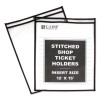 Stitched Shop Ticket Holders, Heavy-Duty, Top Load 12 x 15 Insert, Clear Front, Black Border, 25/Box