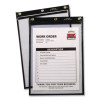 Super Heavyweight Plus Stitched Shop Ticket Holders, Top Load 9 x 12 Insert, Clear Front, Assorted Border Colors, 20/Box