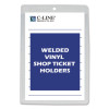 Clear Vinyl Shop Ticket Holders, Super Heavy-Duty, Top Load 5 x 8 Insert, Clear Front, 50/Box