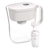 Small 6-Cup Water Filter Pitcher With 1 Standard Filter, Denali, White, 2/Carton