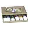 Coin Wrapper And Bill Strap Single-Tier Rack, 6 Compartments, 10" x 8.5" x 3", Pebble Beige