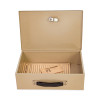 Heavy Duty Fire Retardant Box, 1 Compartment, Key Lock, 12.75" x 8.25" x 4", Sand