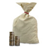 Canvas Coin Transit Bag, 12 x 19, Beige