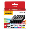 2021c007 (Cli-281; Pgi-280 Xl) Chromalife100+ Ink, Black Xl/Black/Cyan/Magenta/Yellow, 5/Pack