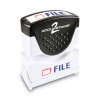Pre-Inked Shutter Stamp, Red/Blue, File, 1.63 x 0.5