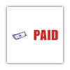 Pre-Inked Shutter Stamp With Microban, Red/Blue, Paid, 1.63 x 0.5