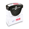 Pre-Inked Shutter Stamp With Microban, Red/Blue, Paid, 1.63 x 0.5