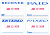 Economy Message Dater, 4 Messages, Red/Blue, 1.75 X 0.94