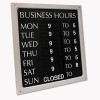 Message/Business Hours Sign, 15 x 20.5, Black/Red