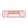Green Line Message Stamp, Received, 1.5 x 0.56, Red