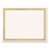 Foil Border Certificates, 8.5 X 11, Ivory/Gold With Braided Gold Border, 12/Pack