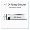 Premier Easy Open Clearvue Locking Slant-D Ring Binder, 3 Rings, 4" Capacity, 11 X 8.5, Black