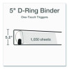 Premier Easy Open Clearvue Locking Slant-D Ring Binder, 3 Rings, 5" Capacity, 11 X 8.5, White