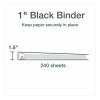 Xtralife Clearvue Non-Stick Slant-D Ring Binder, 3 Rings, 1" Capacity, 11 x 8.5, Black