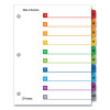 Onestep Printable Table Of Contents And Dividers, 10-Tab, 1 To 10, 11 x 8.5, White, Assorted Tabs, 1 Set