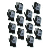 Ninja Nitrile Coating Nylon/Spandex Gloves, Large, Black/Gray, 12 Pairs