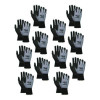 Ninja Nitrile Coating Nylon/Spandex Gloves, X-Large, Black/Gray, 12 Pairs