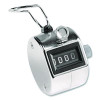 Crowd Control Hand Tally Counter, Registers 0-9999, Chrome
