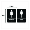 Indoor Restroom Door Sign, Men/Women, 5.9 X 9, Black/White, 2/Pack