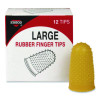 Fingertip Pads, Size 12, Large, Amber, 12/Pack