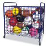 Lockable Ball Storage Cart, Fits Approximately 24 Balls, Metal, 37" x 22" x 20", Blue