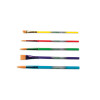 Arts And Craft Brush Set, Assorted Sizes, Natural Hair, Angled, Flat, Round, 5/Set